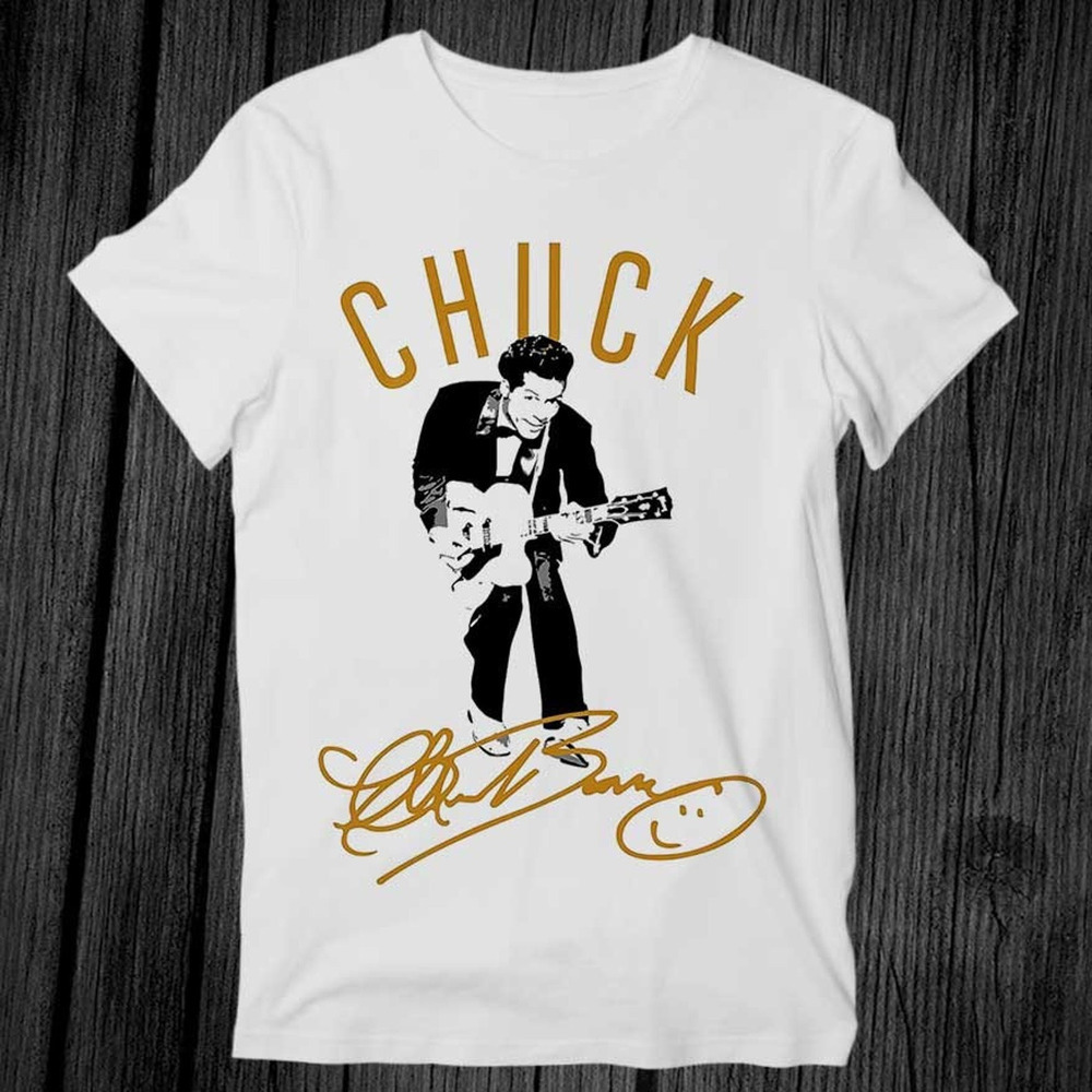 Chuck Berry Go Go Go Rock Legend Fan Graphic T-Shirt